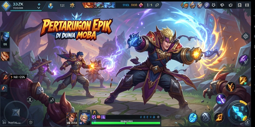 Screenshot gameplay MOBA yang menegangkan di 33ZK.