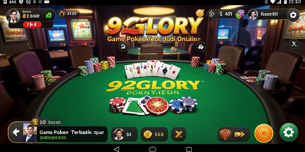 Tampilan gameplay Poker yang mendebarkan di 92GLORY.