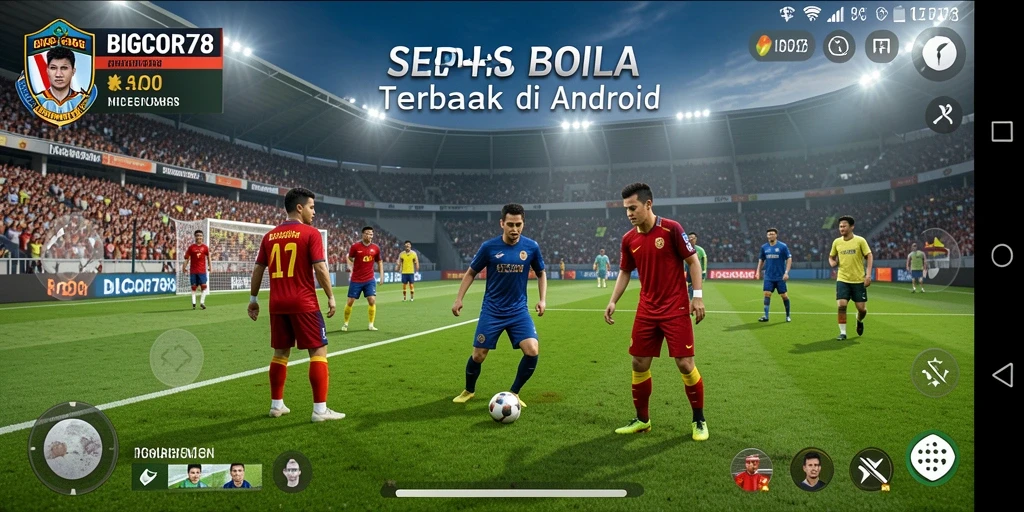 Tampilan gameplay seru sepak bola dalam BIGCOR78.