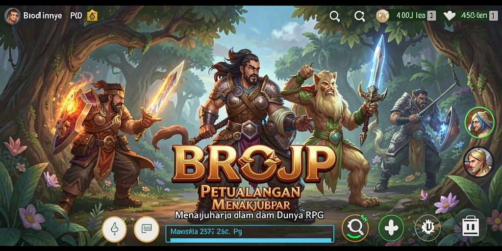 Tampilan gameplay BROJP yang menampilkan pertarungan epik dan dunia yang luas.