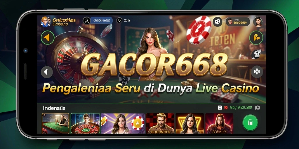 Tampilan gameplay Live Casino yang mendebarkan di GACOR668.