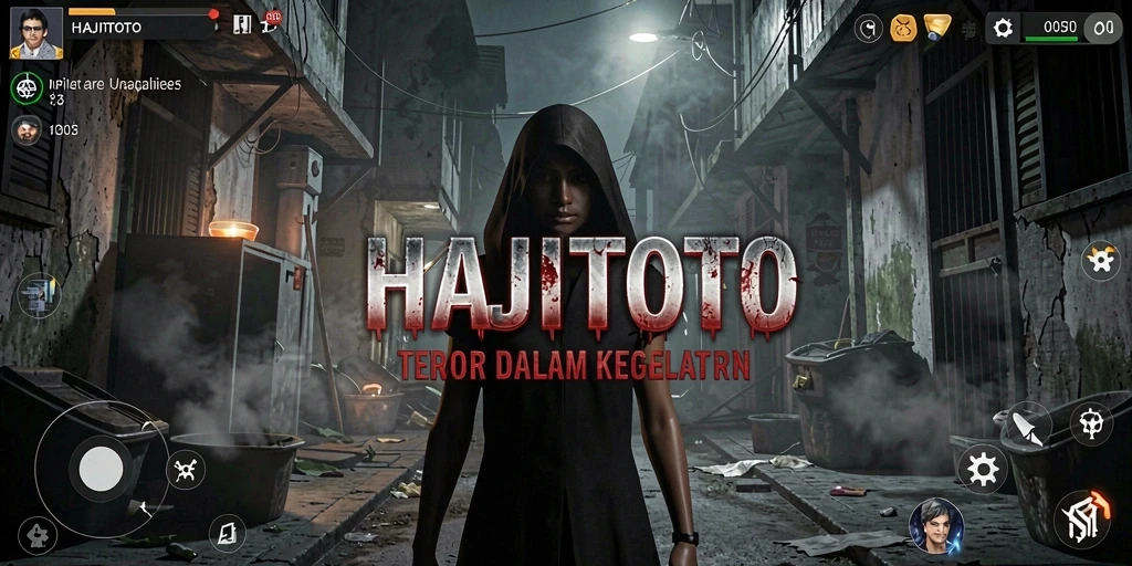 Gameplay menyeramkan HAJITOTO dengan efek visual yang menakutkan.