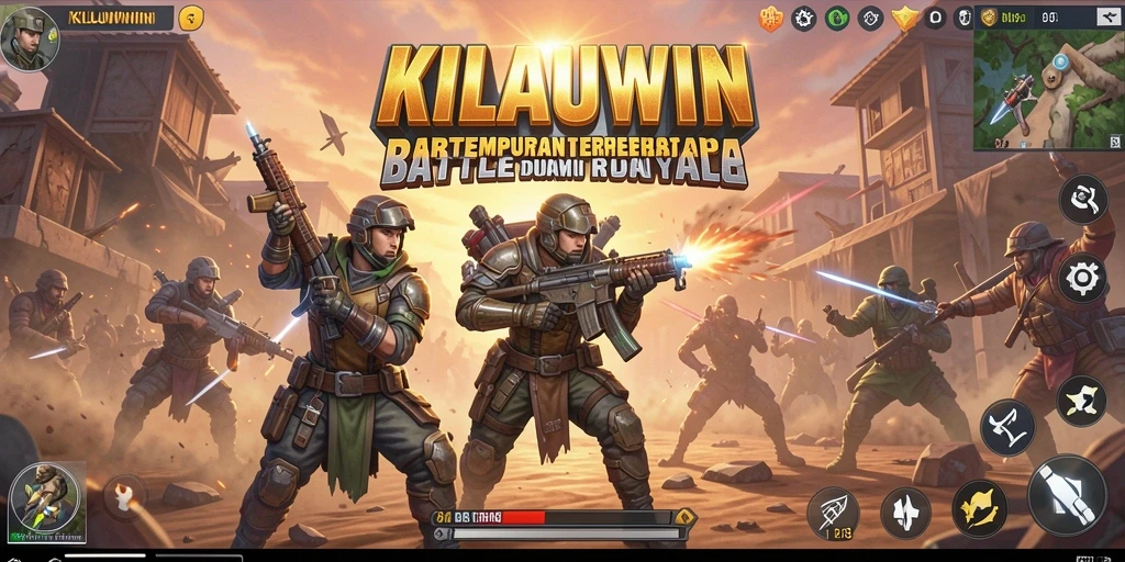 Tangkapan layar gameplay KILAUWIN menampilkan aksi pertempuran Battle Royale yang mendebarkan.