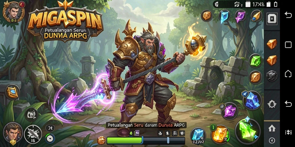 Screenshot menunjukkan aksi seru dalam pertarungan ARPG.