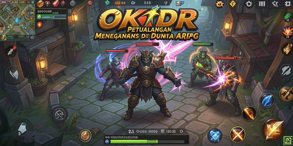 Tangkapan layar gameplay OKIDR yang menampilkan aksi pertempuran seru di dunia ARPG.