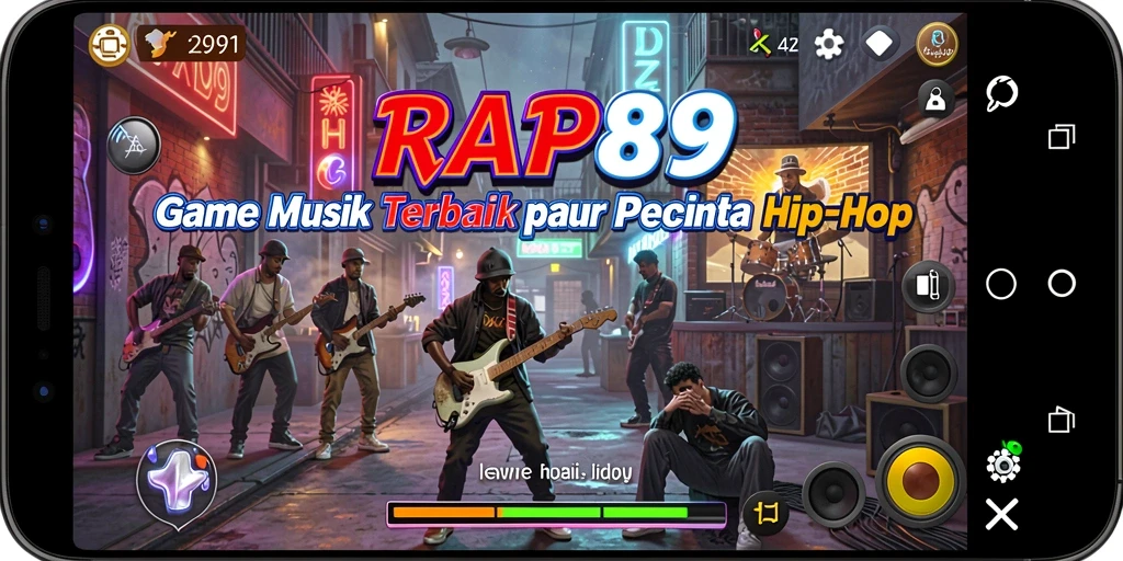 Tampilan gameplay RAP89 yang mengasyikkan dengan berbagai lagu hip-hop.