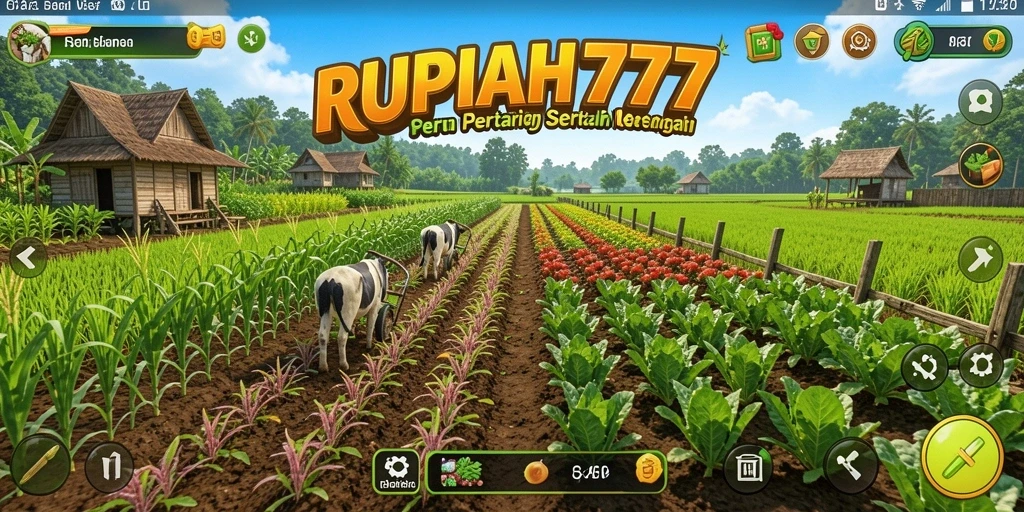 Gameplay menarik RUPIAH777 dengan ladang hijau yang luas.