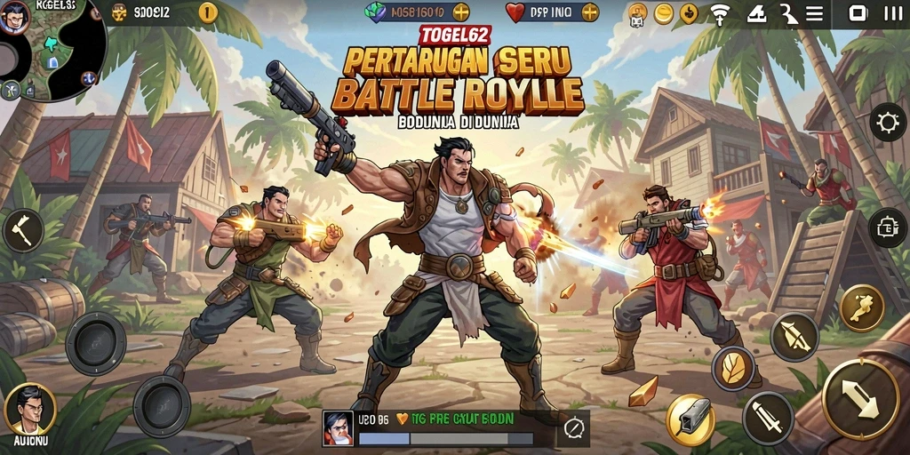 Tampilan menarik dari gameplay seru TOGEL62 dalam pertarungan Battle Royale.